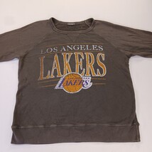 NBA Vintage Inspired Los Angeles Lakers Womens Green Graphic Sweatshirt Chest 46 image 12