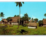 Fijian Vilage Fiji South Pacific UNP Chrome Postcard S12 - $4.42