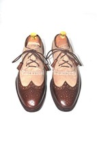 New Men&#39;s High Quality Leather brown spectator shoes two toe leather oxford - £154.50 GBP