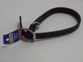 Petco Black Leather Dog Collar, For Neck Sizes 18&quot; Large 4 adjustment holes - £12.48 GBP