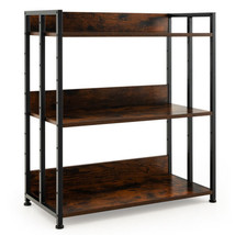 3/5-Tier Industrial Bookshelf Storage Shelf Display Rack with Adjustable... - $100.19