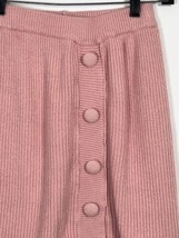 Lulus Mini Skirt Pink Small Ribbed Sweater Faux Buttons Barbiecore - £15.08 GBP