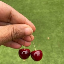 Cherry Dangle Earrings| Dangle Drop Fruit Earrings| Cute Cherry Earrings| Fruit  - £10.26 GBP