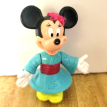Minnie Mouse Disney Epcot Center Blue Kimono Posable McDonald's Toy Cake Topper - $3.95
