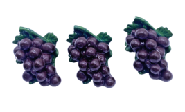 Grapes Cabinet Drawer Knobs Novelty Fruit Food Purple Figural Vintage Lot 3 - $39.73