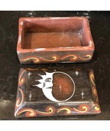 Sun and Moon Trinket Box Stash signed Angel Ortiz Mexico clay Mexican po... - $402.03 MXN