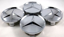 4Pcs, Wheel Center HubCap 75MM / 3&quot; Chrome Shiny, Mercedes Benz Fit: C S E(BC75) - £15.79 GBP