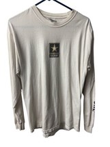 US Army Long Sleeved Off White Tee Shirt Mens M - £12.96 GBP