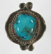 Vintage Navajo Turquoise Sterling Silver Ring Sz 6.75 - £83.41 GBP
