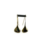 Gold Tone Earrings Pear Shaped Tear Drop Hook 2&quot; Long - £11.68 GBP
