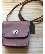 Coach Vintage Natural Glove Tanned Cowhide 6"W Crossbody bag w/ golden buckle - $39.99