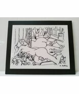 Vintage H. Matisse Art Nude Line Drawing Silkscreen Lucite Modern Classi... - €162,14 EUR