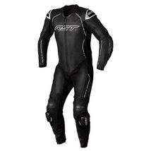 RST S-1 Black Leather Motorcycle Racing Suit  Full Body Protective Gear ... - $395.00