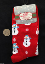 Christmas Novelty GLITTER SNOWMAN SNOWFLAKE CREW SOCKS Holiday Costume S... - £2.63 GBP