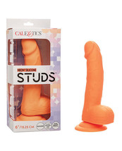 Silicone Studs Neon 6&quot; Dildo - Orange - $31.76