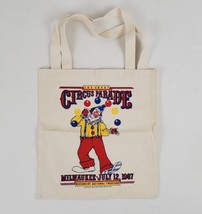 Vintage 80s Great Circus Parade Tote Bag Milwaukee, Wisconsin July 1987 Clowns - £12.50 GBP