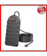 24 AC Outlets Power Strip with 6 USBs &amp; 3400J Surge Protection for Home ... - $57.83 CAD