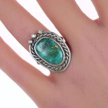 sz6.5 Vintage Navajo silver and turquoise ring - £64.10 GBP