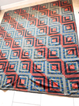 Antique Log Cabin Quilt, Nice Colors and Condition, 84&quot; x 74&quot; - $135.23