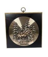 Vtg 3D Moose Trees Wall Plaque Wood Copper A&amp;F 1000 Islands Canada Cabin... - $23.62 CAD