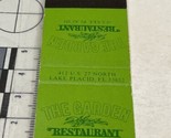 Vintage Matchbook Cover   The Garden Restaurant. Lake Placid, FL  gmg  U... - $12.38
