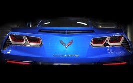 Corvette Tail Light Bezel Trim Etched C7 Emblem 8pc BRUSHED C7 2014-2017 - £172.95 GBP