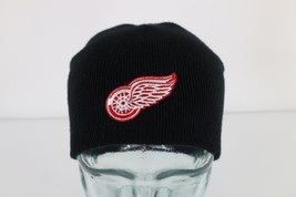 Vtg 90s Detroit Red Wings Hockey Winged Wheel Knit Winter Beanie Hat Cap... - £23.49 GBP
