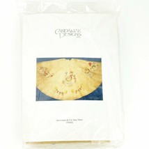 Counted Cross Stitch Christmas Tree Skirt Kit Snowman &amp; Cat 50884 Burlap - £95.54 GBP