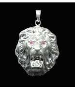 Loin Head Sterling Silver Pendant charm biker necklace gift - £81.51 GBP