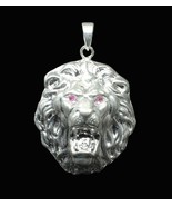 Loin Head Sterling Silver Pendant charm biker necklace gift - $103.88