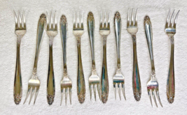 11 Vintage Eldan Prelude Cocktail Forks 5 1/2 Inches Good Shape - $22.28