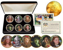 WIZARD OF OZ Eisenhower IKE Dollar 6-Coin Set 24K Gold Plated w/Display Box - £36.94 GBP