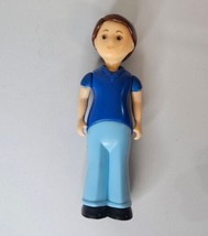 Vintage Little Tikes Dollhouse Dad Father Brown Hair Figure Sits &amp; Stand... - $11.39