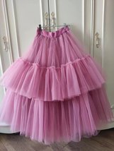 ADULT Layered Tulle Midi Skirt Outfit High Waist Puffy Tulle Tutu Skirt Wedding image 6