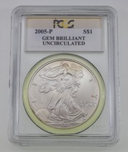 2005-P S $1 Argento American Eagle (Cinque) Da PCGS Come Gemma Fior di Conio - £46.83 GBP