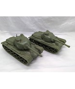 (2) Plastic Army Military Green Tank Toys 5&quot; - €18,84 EUR