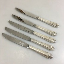 Holmes &amp; Edwards Lovely Lady Lot of 5 Dinner Knives Inlaid Silverplate  - £21.17 GBP