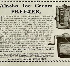 1906 Alaska Ice Cream Freezer Advertisement Cooking Ephemera 4.25 x 5.75&quot; - $27.56 CAD