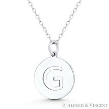 Initial Letter &quot;G&quot; Cutout 20x15mm Round Disc 925 Sterling Silver Charm / Pendant - £13.49 GBP+