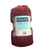 Wayland Square Plush Throw Blanket Red with Lines 50&quot; X 60&quot; - £13.54 GBP