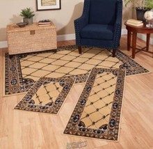 3-pc. Border Rug Set Beige - £74.72 GBP