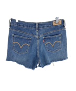Womens Size 28 Levi&#39;s 515 Blue Denim Boyfriend Cut-Off Shorts Raw Hem Di... - $19.47 CAD
