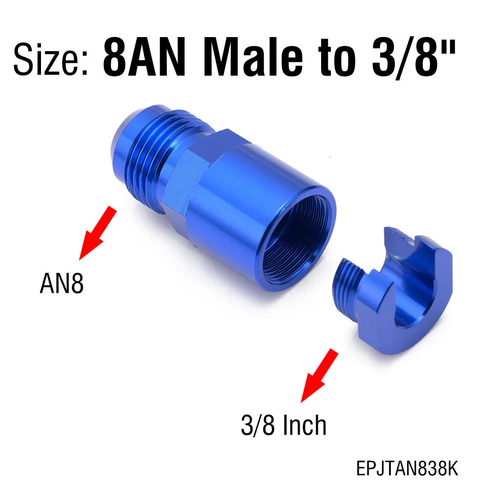 EPMAN Aluminum 6AN Or 8AN Male Flare to 3/8&quot; Or 5/16&quot; SAE Quick Disconnect Femal - £42.04 GBP