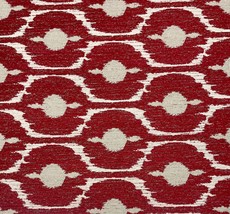 Ballard Design Saco Red Inside Out® Geometric Chenille Fabric By Yard 56&quot;W - £25.08 GBP