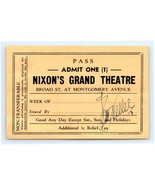 c1920 Nixon&#39;s Grand Theatre Ticket / Pass - $34.65