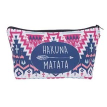 cosmetic organizer bag Hakuna matata 3D Printing Cosmetic Bag Fashion Women  mak - £9.57 GBP