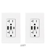 ELEGRP (2) 30-Watt 20 Amp 3-Port Type C Dual A USB Duplex Plug Outlet Wa... - €40,50 EUR