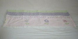 1 Kidsline Flowers Valance Baby Girls Nursery Pink Purple Ruffle Green Single - £11.60 GBP