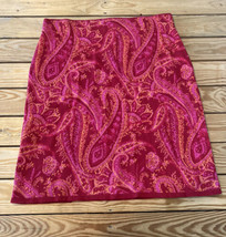 Isaac Mizrahi Live NWOT Women’s Side Slit Jacquard Sweater Skirt Size L Red Sf17 - £14.00 GBP