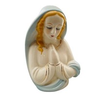 Vintage Madonna Planter Praying Virgin Mary Head Vase Or Planter Japan - £18.58 GBP